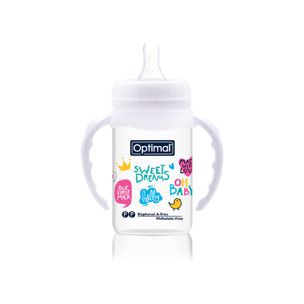 Narrow Neck Feeding Bottle With Handle 140 ML