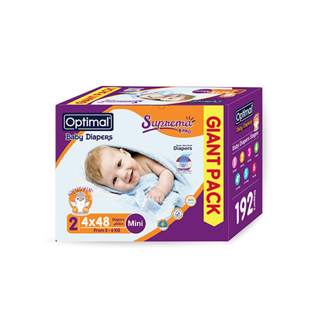 Giant pack baby diapers 2 (3-6 Kg)-192 Pcs Mini