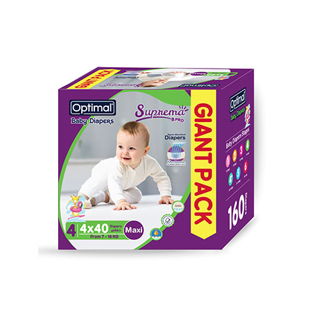 Giant pack baby diapers (4) (7-18 Kg)- 160Pcs Maxi