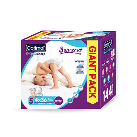 Giant pack baby diapers 5 (11-25kg) 144pcs Junior