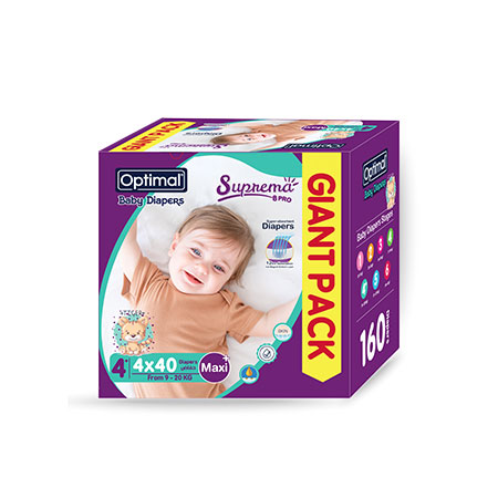 Giant pack baby diapers 4+ (9-20Kg)160Pcs Maxi plus